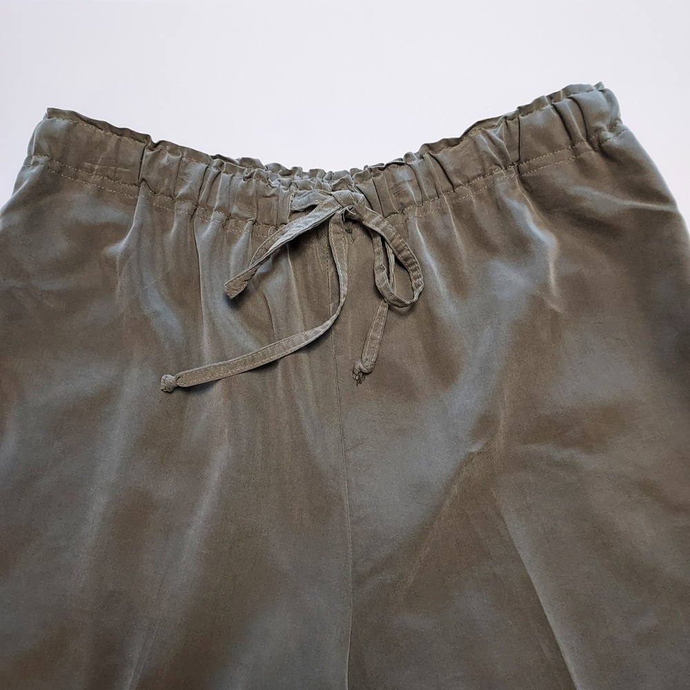 Lisa Josephs Womens Olive Green Elastic Waist Drawstring Pockets Pants Size‎ L